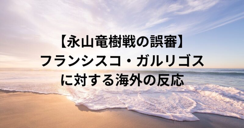 【永山竜樹戦の誤審】フランシスコ・ガルリゴスに対する海外の反応