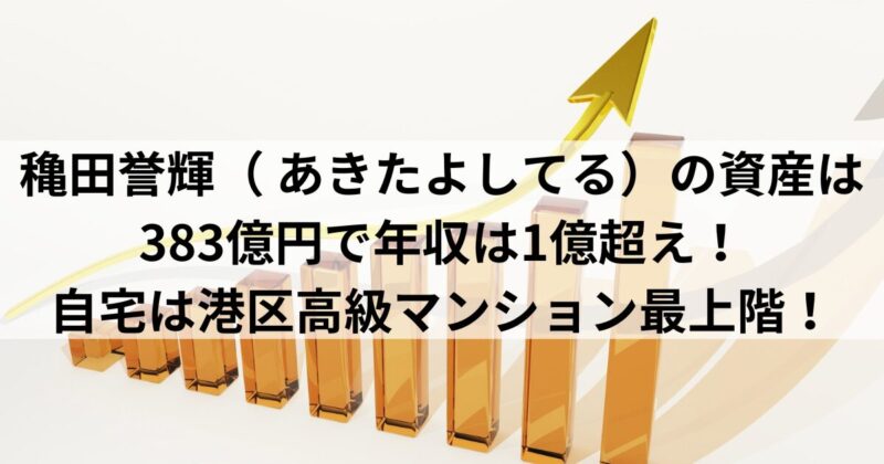 穐田誉輝（ あきたよしてる）の資産は383億円で年収は1億超え！自宅は港区高級マンション最上階！